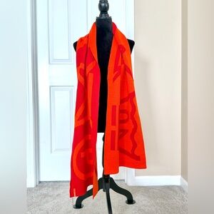 VERLOOP “Care Label” New (Retired) Vibrant Orange Beautiful Oversized Scarf.